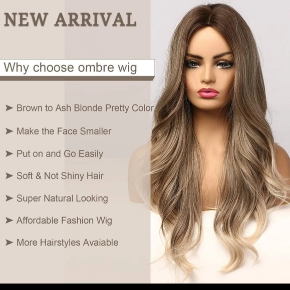 Brown to blonde Ombre long wig - Picture 2 of 6